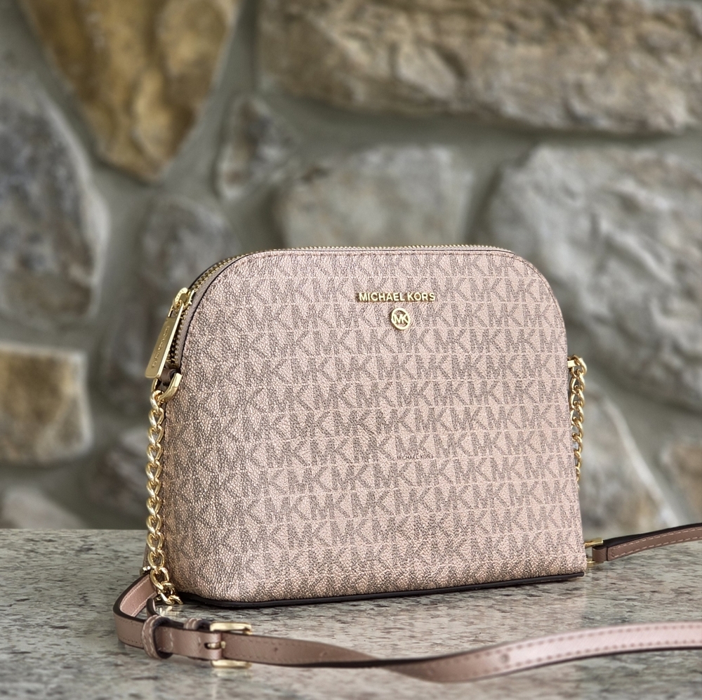 Michael Kors Cindy Logo Large Pink Crossbody